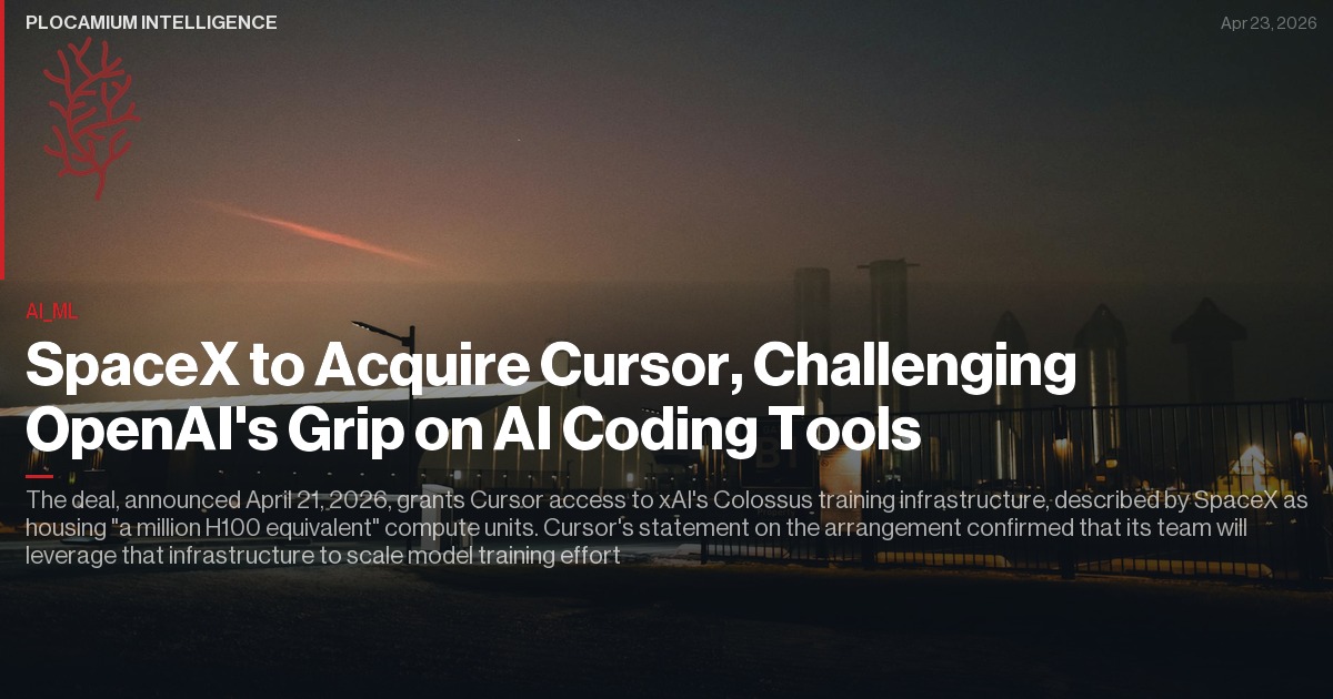SpaceX to Acquire Cursor, Challenging OpenAI's Grip on AI Coding Tools