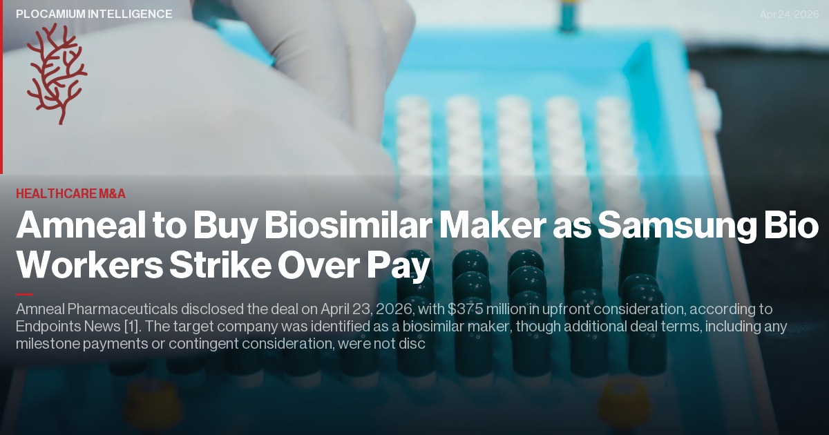 Amneal to Buy Biosimilar Maker as Samsung Bio Workers Strike Over Pay