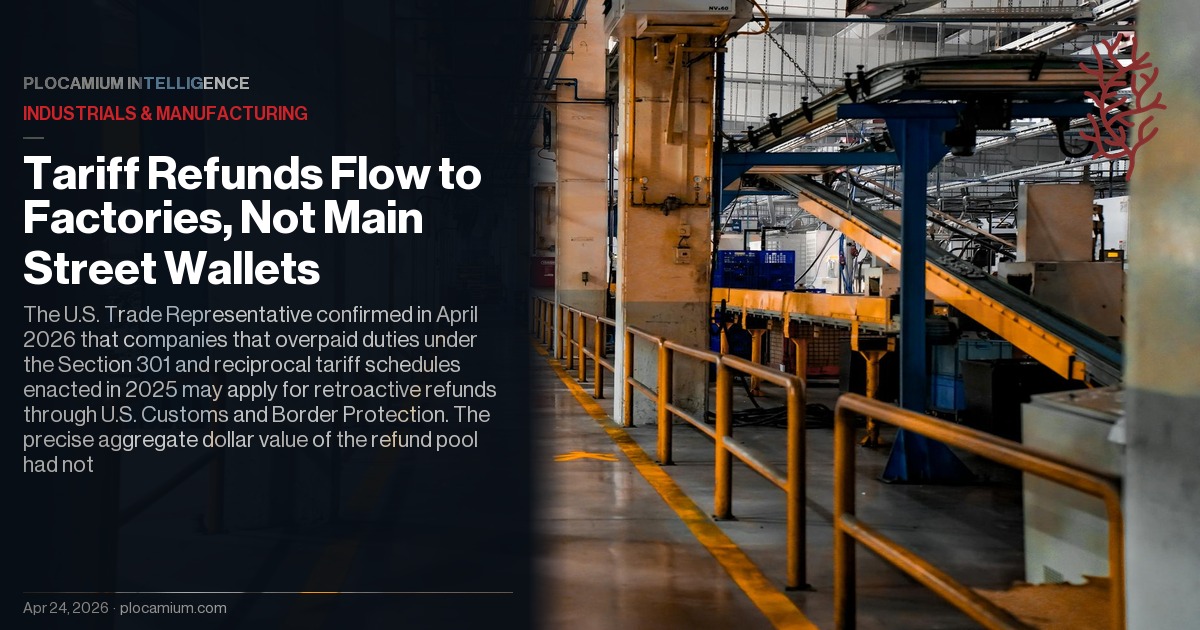 Tariff Refunds Flow to Factories, Not Main Street Wallets