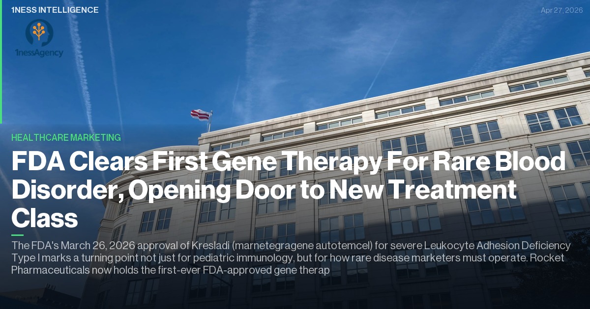 FDA Clears First Gene Therapy For Rare Blood Disorder, Opening Door to New Treatment Class
