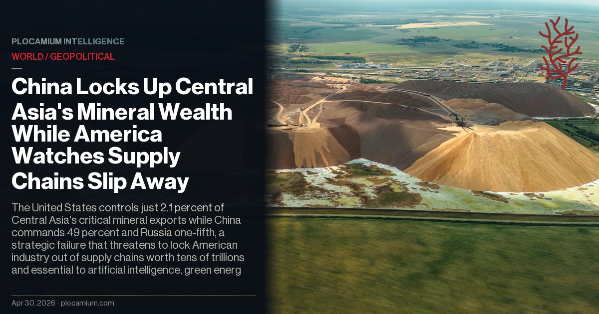 China Locks Up Central Asia's Mineral Wealth While America Watches Supply Chains Slip Away