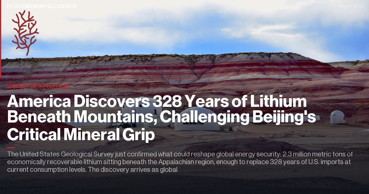 America Discovers 328 Years of Lithium Beneath Mountains, Challenging Beijing's Critical Mineral Grip
