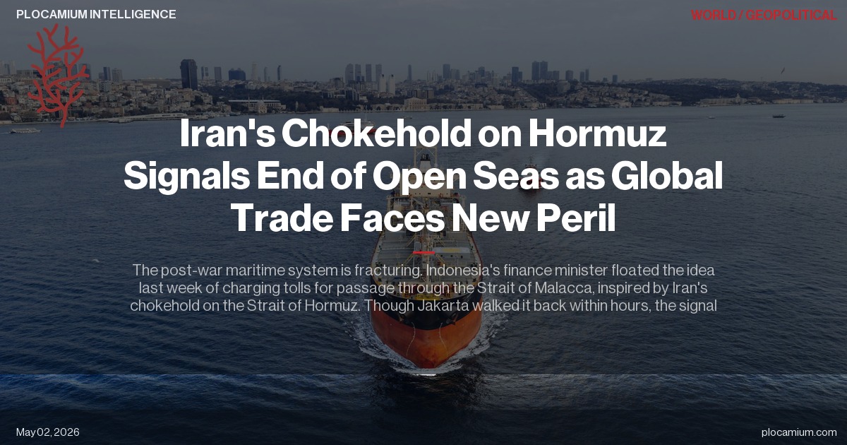 Iran's Chokehold on Hormuz Signals End of Open Seas as Global Trade Faces New Peril