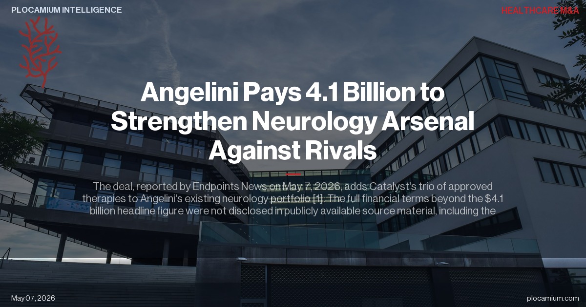 Angelini Pays 4.1 Billion to Strengthen Neurology Arsenal Against Rivals