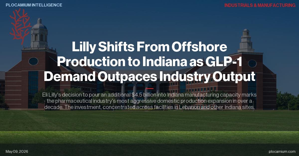 Lilly Shifts From Offshore Production to Indiana as GLP-1 Demand Outpaces Industry Output