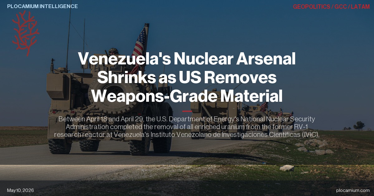 Venezuela's Nuclear Arsenal Shrinks as US Removes Weapons-Grade Material