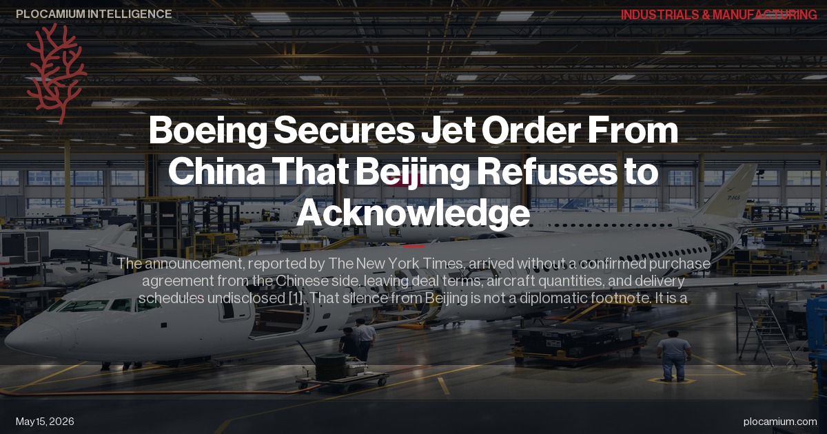 Boeing Secures Jet Order From China That Beijing Refuses to Acknowledge
