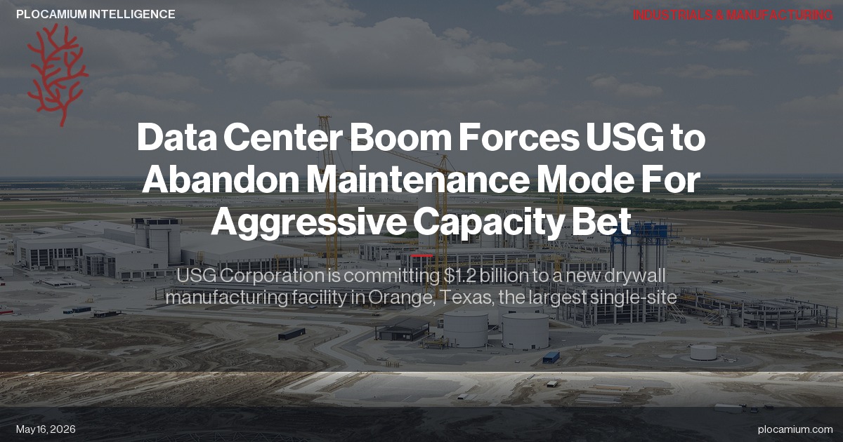 Data Center Boom Forces USG to Abandon Maintenance Mode For Aggressive Capacity Bet