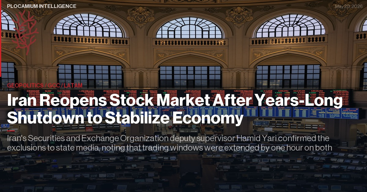 Iran Reopens Stock Market After Years-Long Shutdown to Stabilize Economy