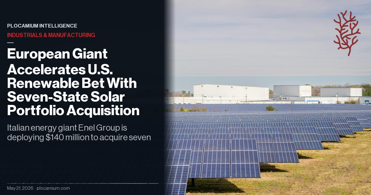 European Giant Accelerates U.S. Renewable Bet With Seven-State Solar Portfolio Acquisition