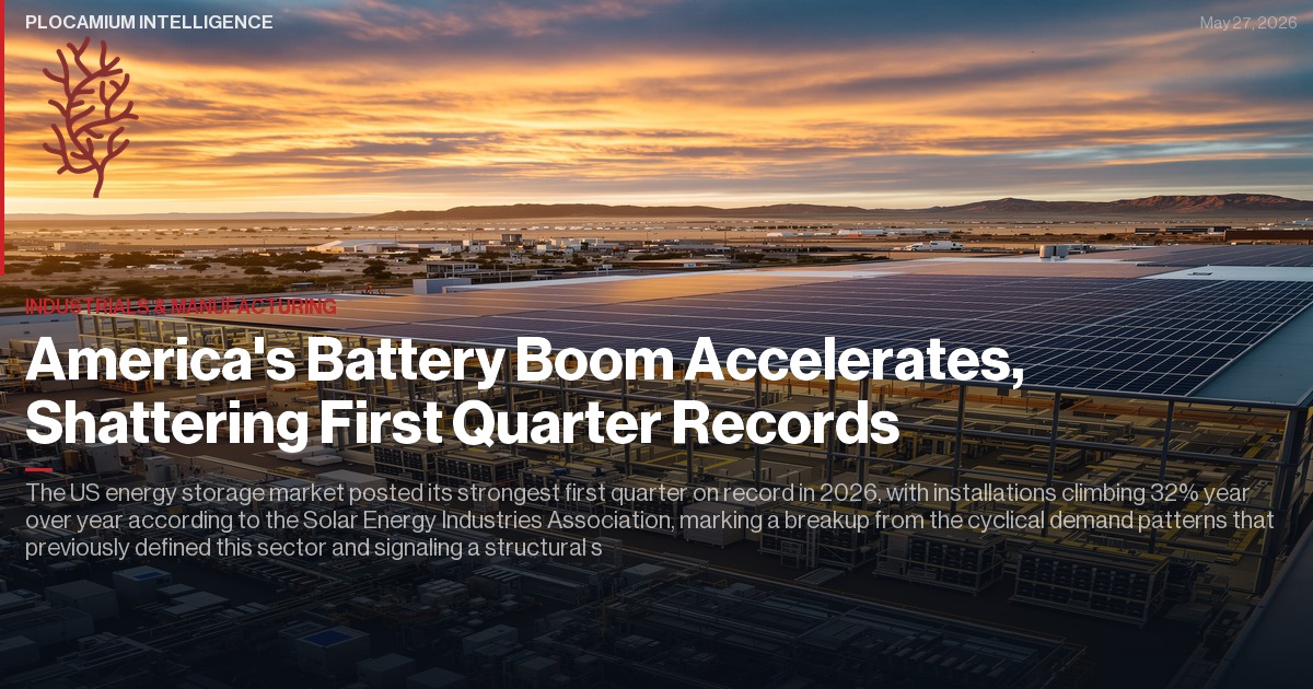 America's Battery Boom Accelerates, Shattering First Quarter Records