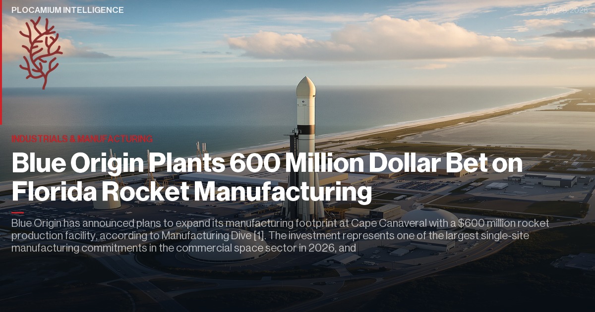 Blue Origin Plants 600 Million Dollar Bet on Florida Rocket Manufacturing