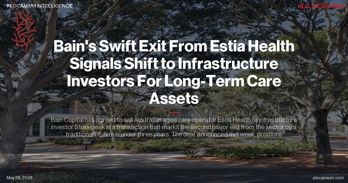 Bain's Swift Exit From Estia Health Signals Shift to Infrastructure Investors For Long-Term Care Assets