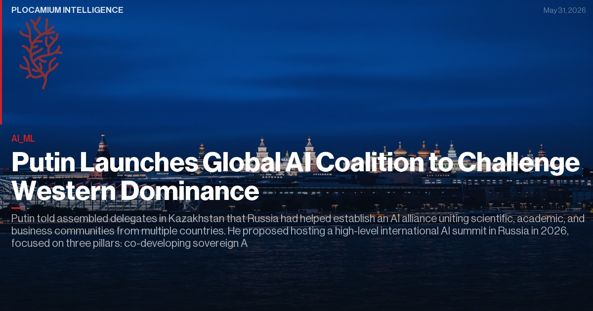 Putin Launches Global AI Coalition to Challenge Western Dominance