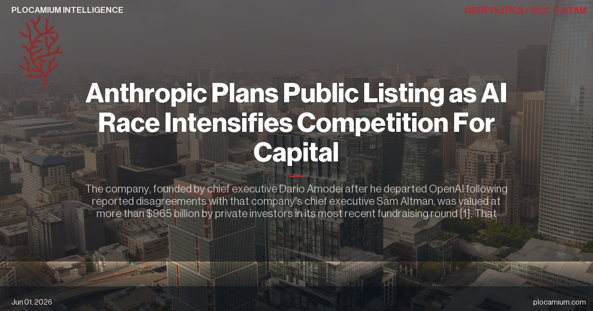 Anthropic Plans Public Listing as AI Race Intensifies Competition For Capital