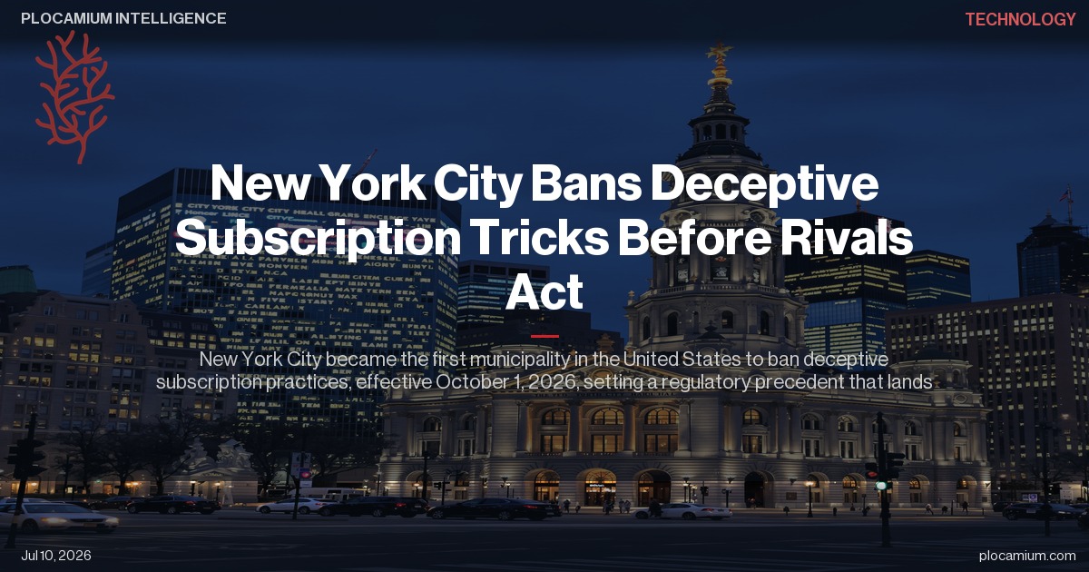 New York City Bans Deceptive Subscription Tricks Before Rivals Act