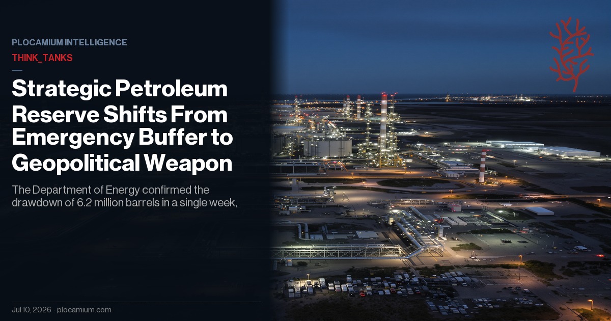 Strategic Petroleum Reserve Shifts From Emergency Buffer to Geopolitical Weapon