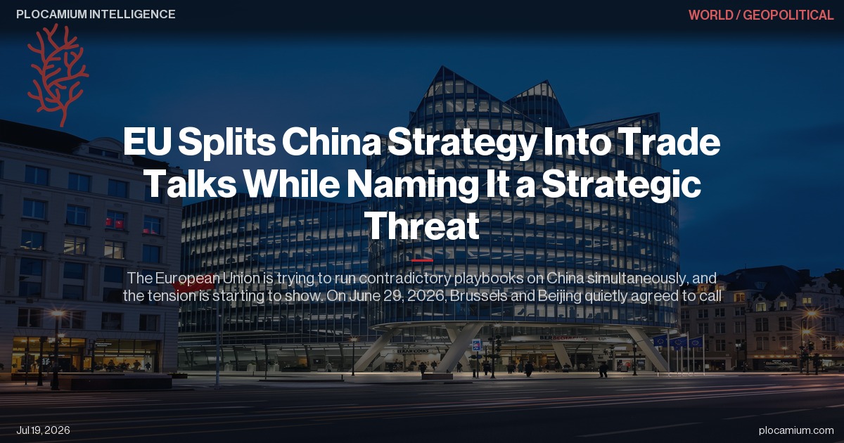 EU Splits China Strategy Into Trade Talks While Naming It a Strategic Threat