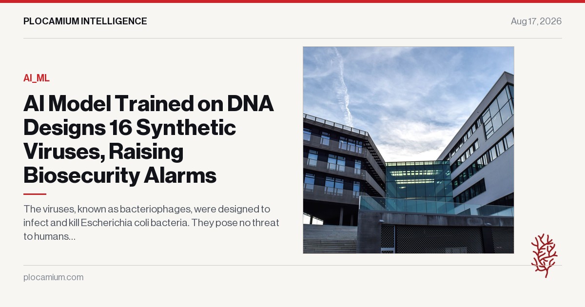 AI Model Trained on DNA Designs 16 Synthetic Viruses, Raising Biosecurity Alarms
