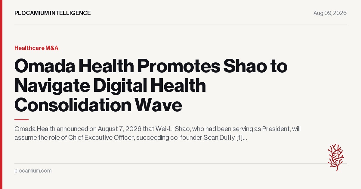 Omada Health Promotes Shao to Navigate Digital Health Consolidation Wave