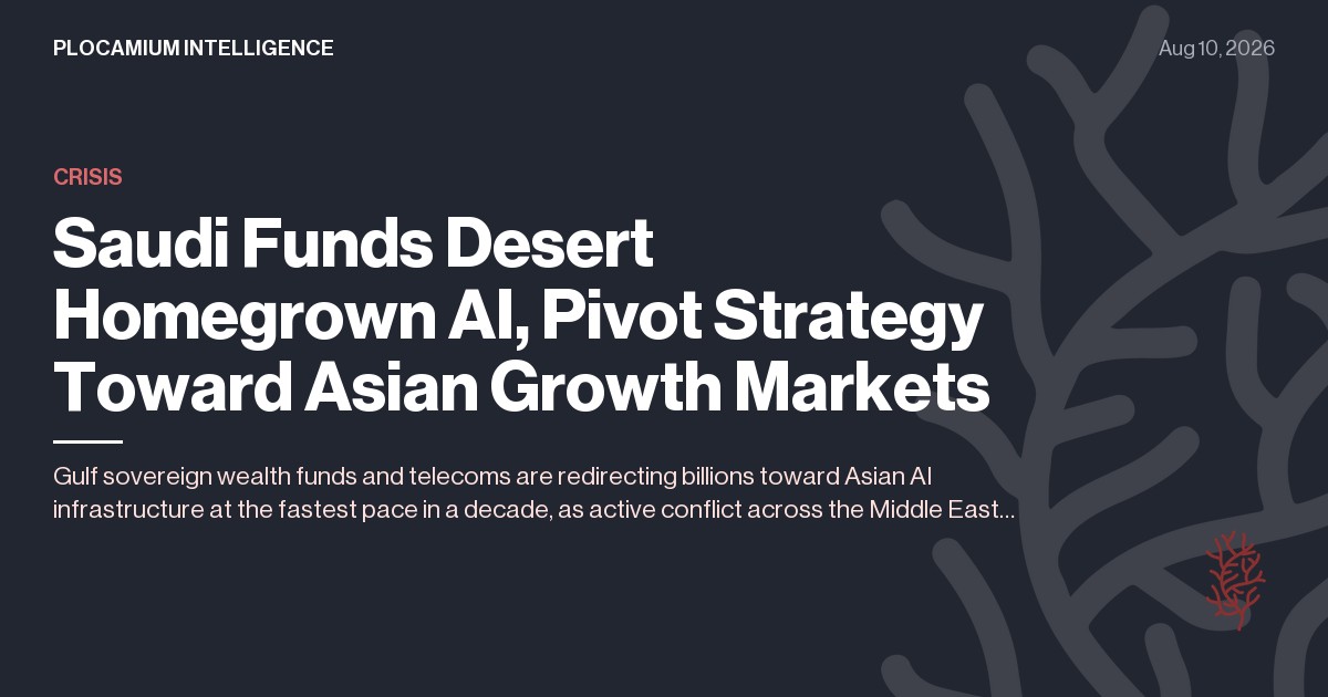 Saudi Funds Desert Homegrown AI, Pivot Strategy Toward Asian Growth Markets