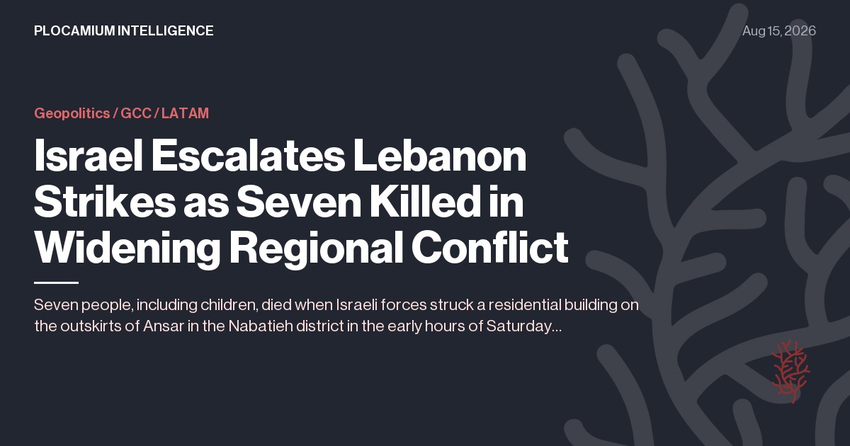 Israel Escalates Lebanon Strikes as Seven Killed in Widening Regional Conflict
