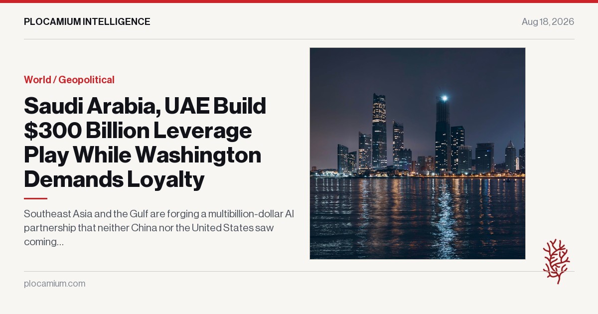 Saudi Arabia, UAE Build $300 Billion Leverage Play While Washington Demands Loyalty