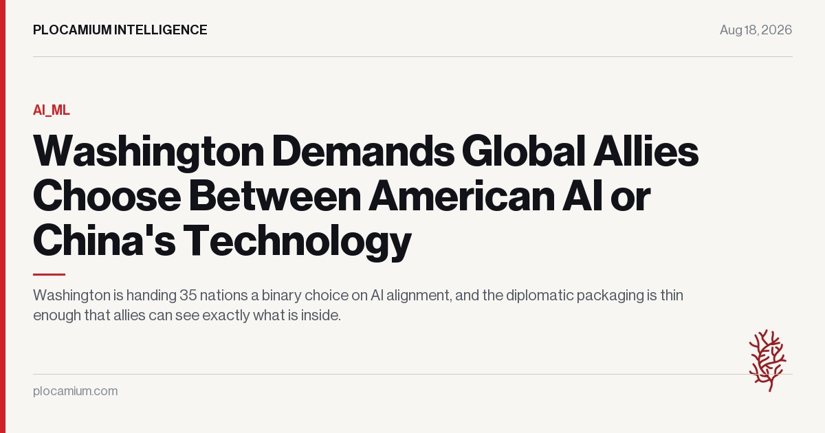 Washington Demands Global Allies Choose Between American AI or China's Technology