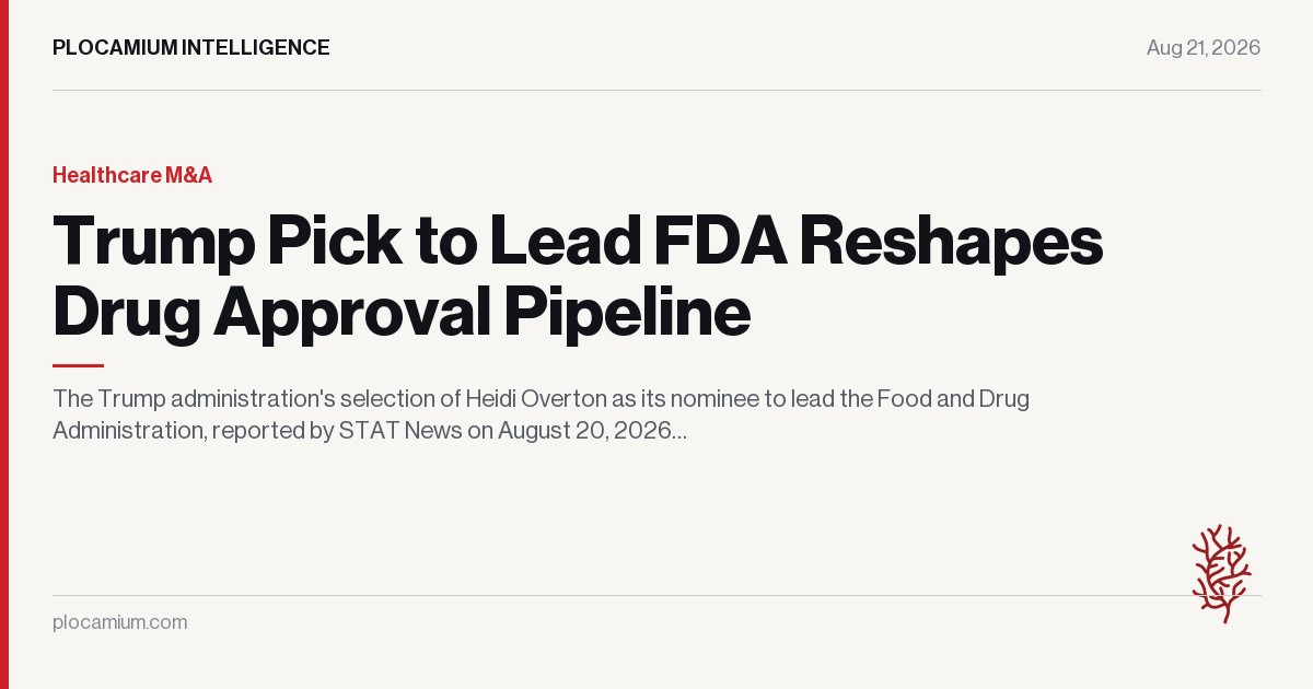 Trump Pick to Lead FDA Reshapes Drug Approval Pipeline