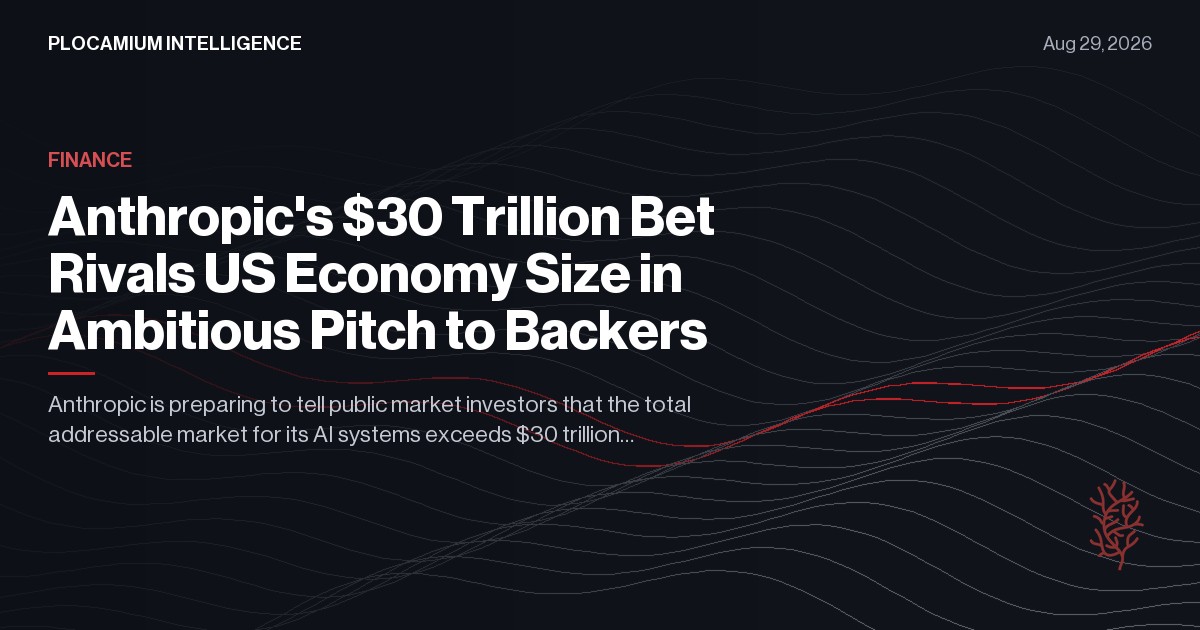 Anthropic's $30 Trillion Bet Rivals US Economy Size in Ambitious Pitch to Backers