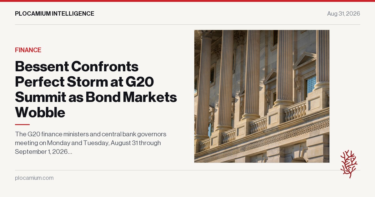 Bessent Confronts Perfect Storm at G20 Summit as Bond Markets Wobble