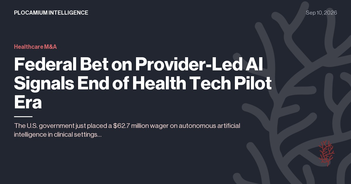 Federal Bet on Provider-Led AI Signals End of Health Tech Pilot Era
